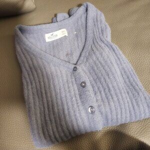 Hollister Lace up Front Sweater Light Blue